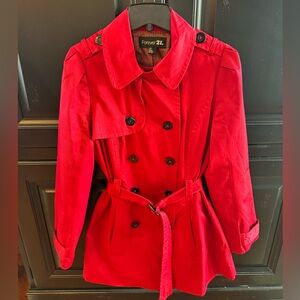 Red trench coat